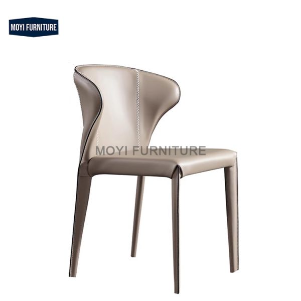 Modern Italian Minimalist Saddle Leather Chair Ideal for Home Bar Coffee Shops Milk Tea Shops Commercial Hotel Furniture