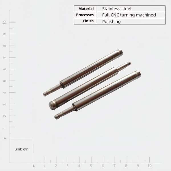 Pions en acier inoxydable poli pièces usinées de précision aux détails complexes