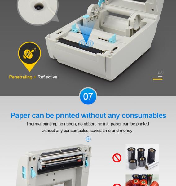 Thermal Postage Sticker Printer USB Barcode 4 inch Thermal Label Printer