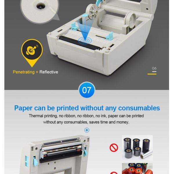 Thermal Postage Sticker Printer USB Barcode 4 inch Thermal Label Printer