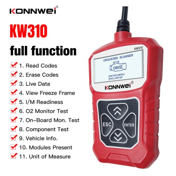 Potable ABS OBD2 Scanner Car Code Reader Konnwei KW310