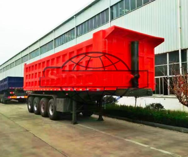 28 - 38m3 Semi Dump Trailers High Strength Steel Material Three Axle