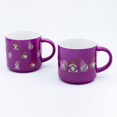 Commemorative Valentine Coffee Mugs Wholesale 300 Ml Color Spraying Decal Firing For Festival Celebration