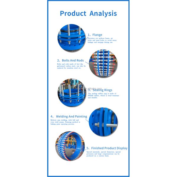 Stainless Steel Dismantling Joint With Butterfly Valve Pipe Compensator Double Flange Disassembly Joint
