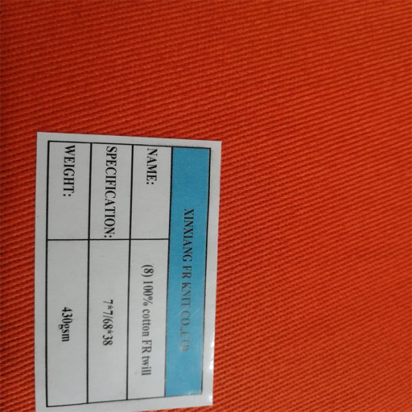 100% Cotton Fire Retardant Woven Fabric 430GSM For FR Jacket Woven Twill Fabric