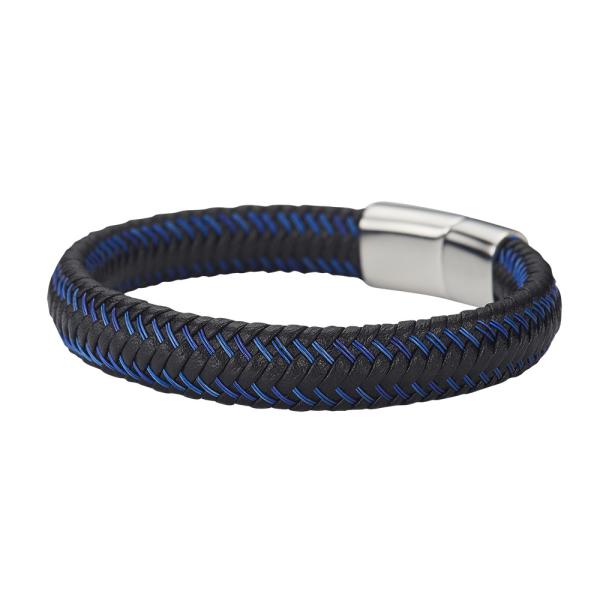 Braided Leather Bracelets For Men,Leather Bracelets Fashion Magnetic Clasp 7.5-8.5 Inch