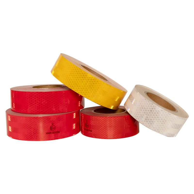 Напечатанные на заказ ECE 104r Rolls Car Reflective Prismatic Red Stickers Виниловая рефлекторная лента для грузовиков