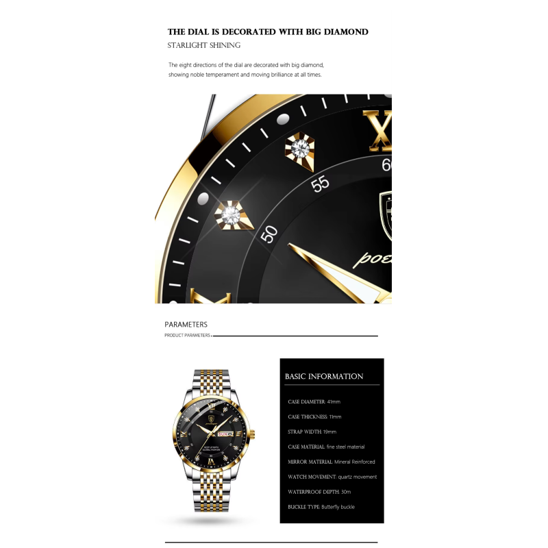 Waterproof Men's Quartz Watch · Stainless Steel Bracelet | OEM Wholesale Support - SHX