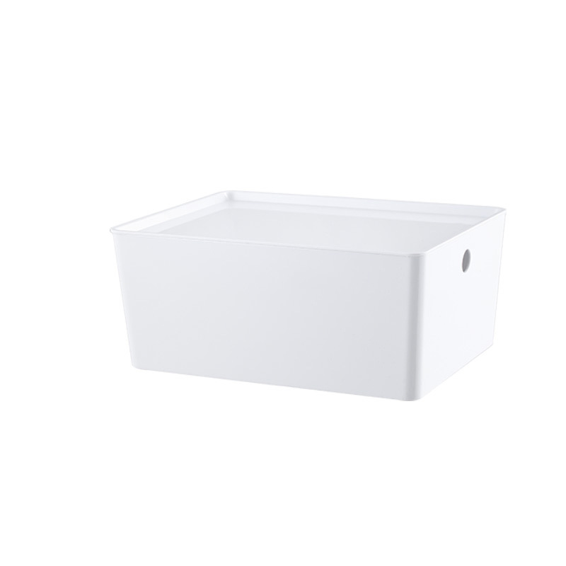 OEM Japanese-inspired Simple Storage Box Plastic Cover Desktop Student Dormitory Bathroom Kitchen Organizer