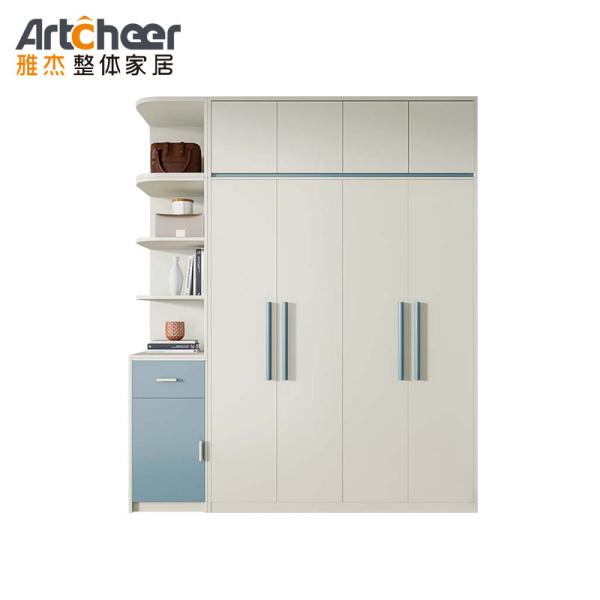 Armazém de melamina branca para quarto moderno em acabamento branco