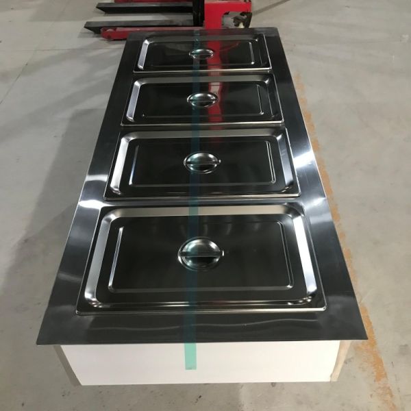 Open Top Refrigerated Salad Prep Table 4 Pans Air Cooling For Supermarket