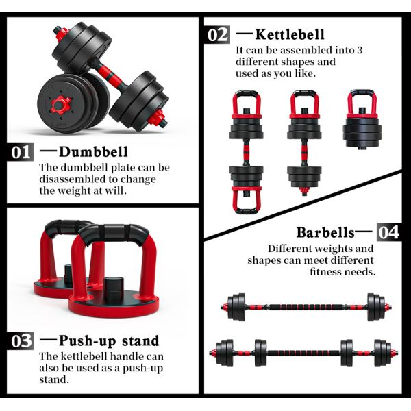 15kgs Adjustable Barbell Plastic Cement Oem