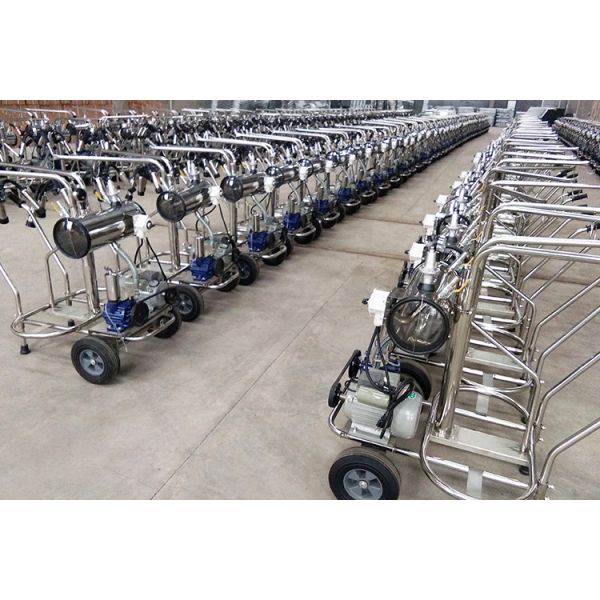 Cow Buffalo Goat Portable Milking Machine 2 Buckets Vacuum Pump