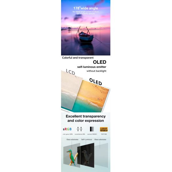 Robot OLED Screen 55inch  Automatic Obstacle Touch Screen Monitor T-OLED Navigator Automatic Return Charge with Battery