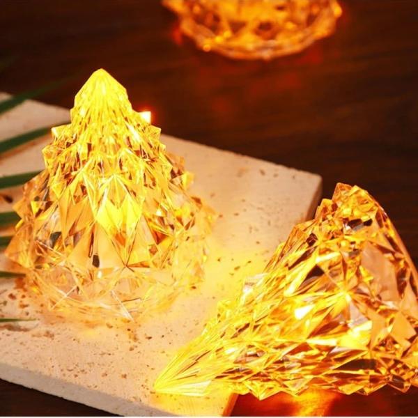 CE Christmas Tree Crystal Table Lamp 5x6cm Candle Crystal Bedside Lamps