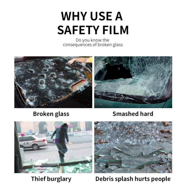 Transparent Tint Film Bullet / Explosion Proof Safety Glass Protective Film