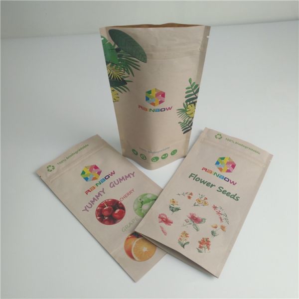 Жара Kraft еды Compostable - уплотнение кладет Eco в мешки дружелюбное цифров печатая изготовленную на заказ упаковку логотипа