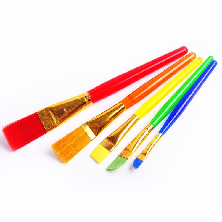 5pcs factory price wholesale plastic barrel art brush nylon painting brush