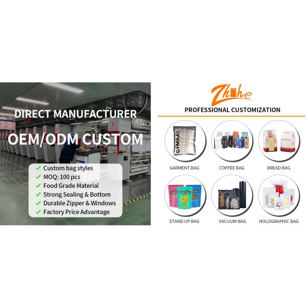 PE Material Custom Logo Zip Lock Bags for Clothing Shoes Socks Zhihe Custom Recyclable Frosted Design