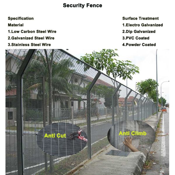 Galvanized South Africa 358 Anti Climb Clearvu Mesh Fence
