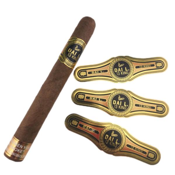Custom Logo Adhesive Sticker UV Printing Gold Foil with Classic OEM Custom Sticker Waterproof  Vinyl Printed Cigar Label