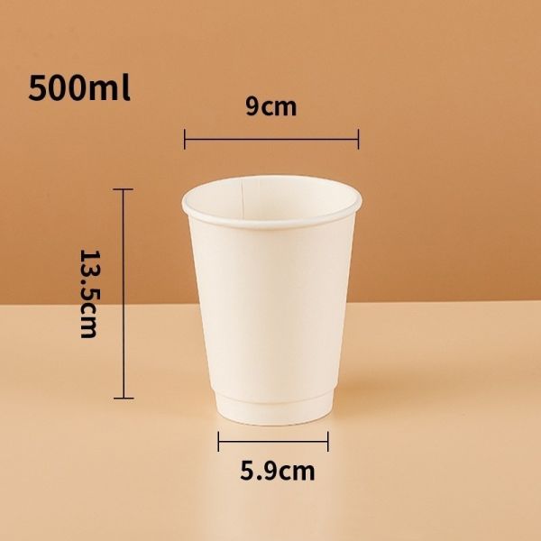 OEM Flexographic Printing Disposable Coffee Cup Double-Layer Insulated Paper Cup Covered Thermos Cup