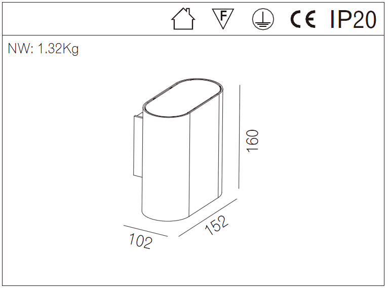 Indoor Cylinder COB LED Wall Light  Porch lighting AC220 ~ 240V