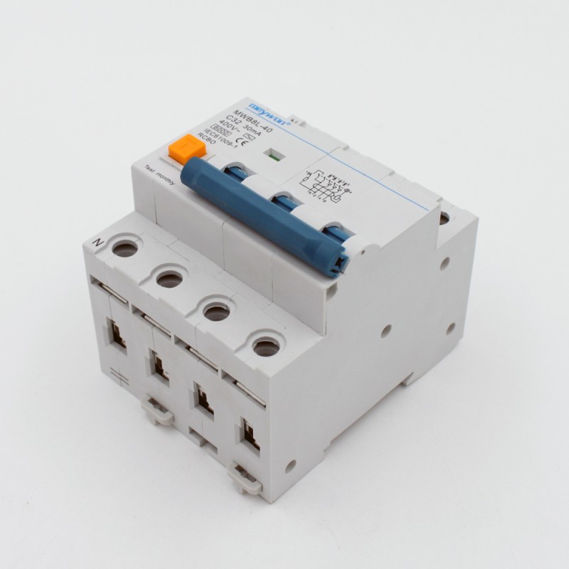 Circuit Breaker with Overcurrent protection Type AC with 6A 10A 16A 20A 25A 32A 40A 2P and 4P 30mA