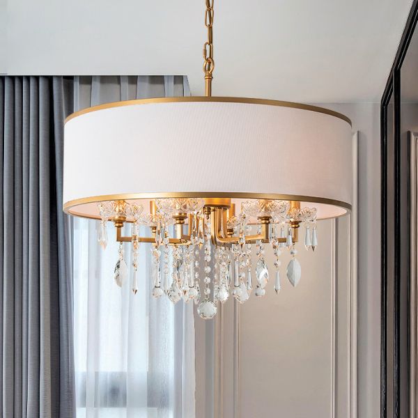 JYLIGHTING Luxury Gold Metal Crystal Ceiling Light Modern Vintage Chandelier for Home Hotel