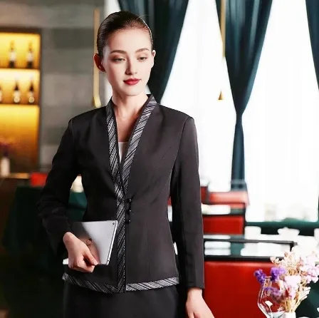 Unisex Design Restaurant Bar Housekeeping Long Sleeve Manager Uniform