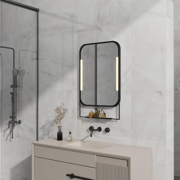 Función resistente a la niebla Efecto amplificador Aspecto elegante Espejos de baño personalizados para el hogar y el hotel