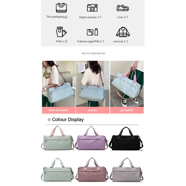 Bolso de deporte a prueba de agua personalizado con bolsillo húmedo y compartimiento para zapatos