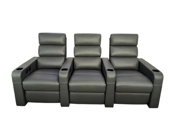 Grey 34kg/m3 3 Seater Motorized Electric Recliner Sofa