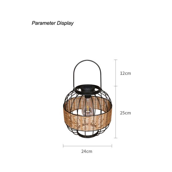 Waterproof Rattan Garden Lanterns , Outdoor Rattan Solar Lights For Balcony Decoration