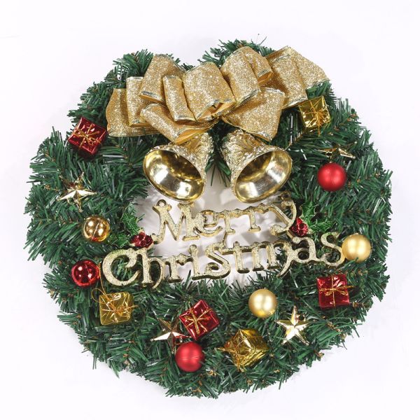 Plush Cloth and Plastic Christmas Pinecone Wreath for Outdoor Christmas Decorations