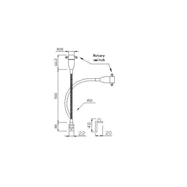 Convenient 12v LED Bedside Reading Lamp with Twisted Switch and 82lm Luminous Flux