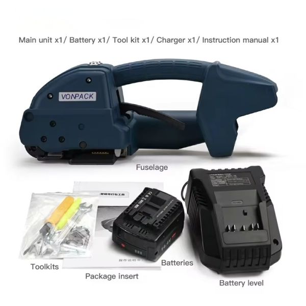 Tension Force 400-3200N One-key Handheld Electric Battery Strapping Machine Durable