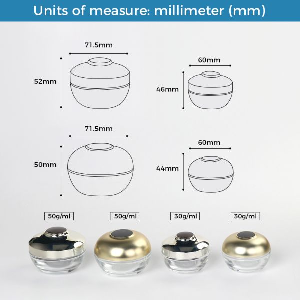 Customizable Leak-Proof Eco-Friendly Glass Cream Jar for Luxury Cosmetic Packaging