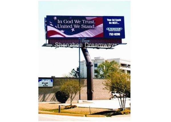 P16 Square Outdoor Roadside Billboard Advertising LED Display , 256mm × 256mm