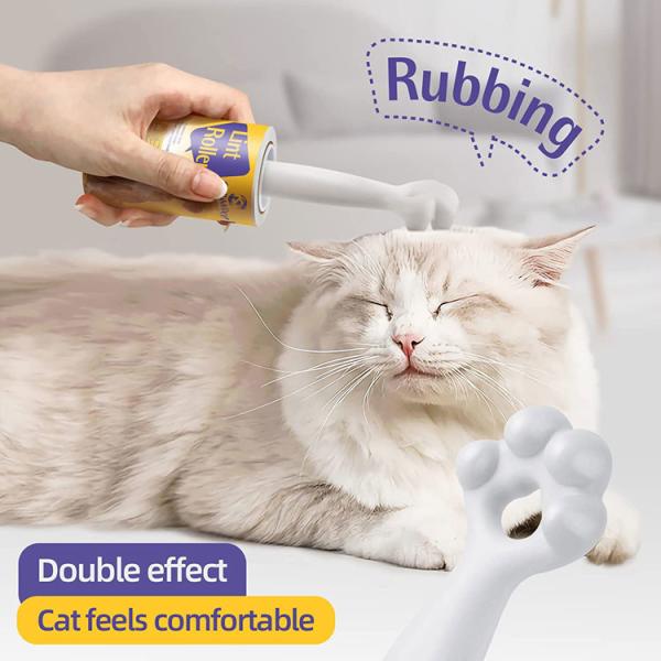 Plastic Cat Paw Shaped Lint Remover Roller Sticky Roller For Clothes Blankets Car Seats