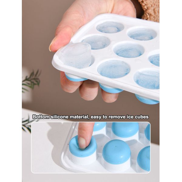 Stackable Ice Trays with Removable Spill Resistant Lid BPA Free and Silicone Material