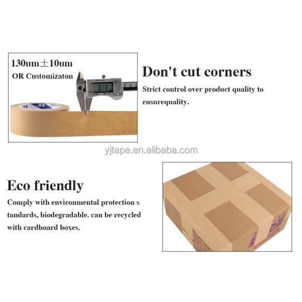 Gummed Custom Logo Self Adhesive Kraft Paper Tape For Sustainable Packaging Solutions