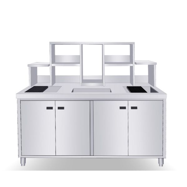 Automatic Defrosting Milk Tea Shop Equipment Customized Water Bar Counter