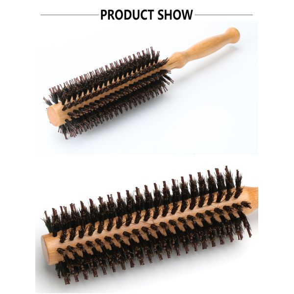 Long Handle Wooden Hair Brush For Curly Hair Ergonomic Design