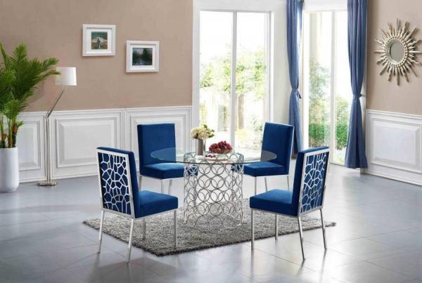 Leisure Golden Stainless Steel Velvet covered Dining Chair upholstered