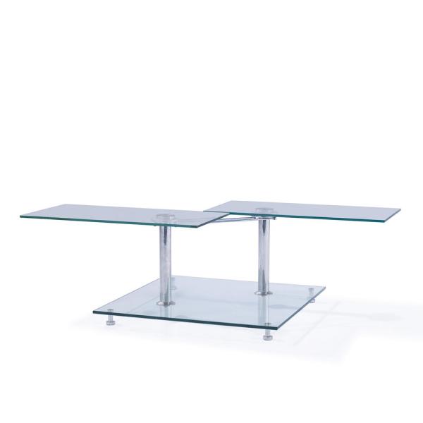 Glass Nesting Coffee Cafe Tables Durable Multifunctional Adjustable