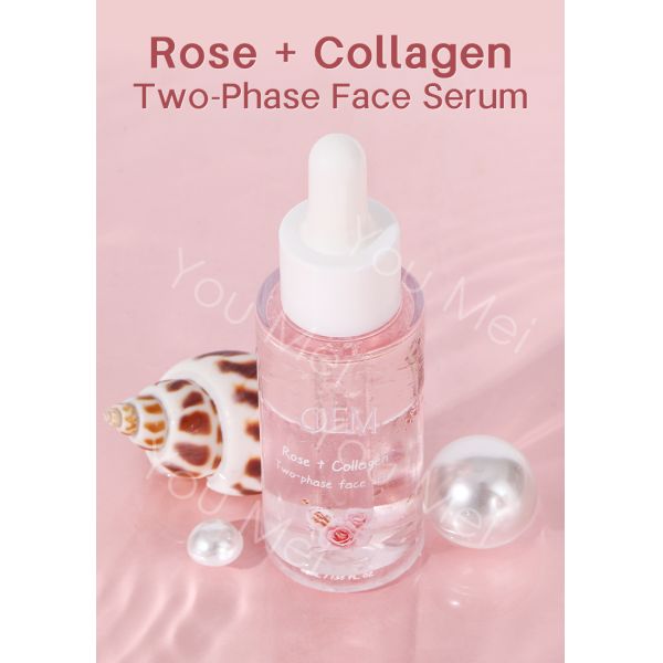 Sérum facial 40ML Double Rose Collagène Hydrolysé Soin de la peau Hydratant Personnalisé