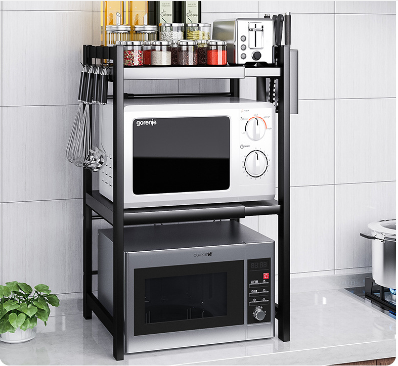 Aluminum Alloy Oven Storage Rack , Two Tier Kitchen Microwave Rack