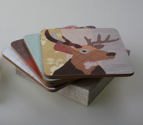 Wholesale Wooden  cork coaster Customized size and printed logo for table
