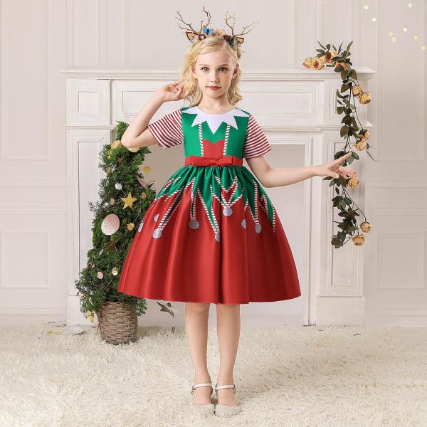 Children'S Dress Clothing Girls Fancy Christmas Dress Snowflake Printed Dresses